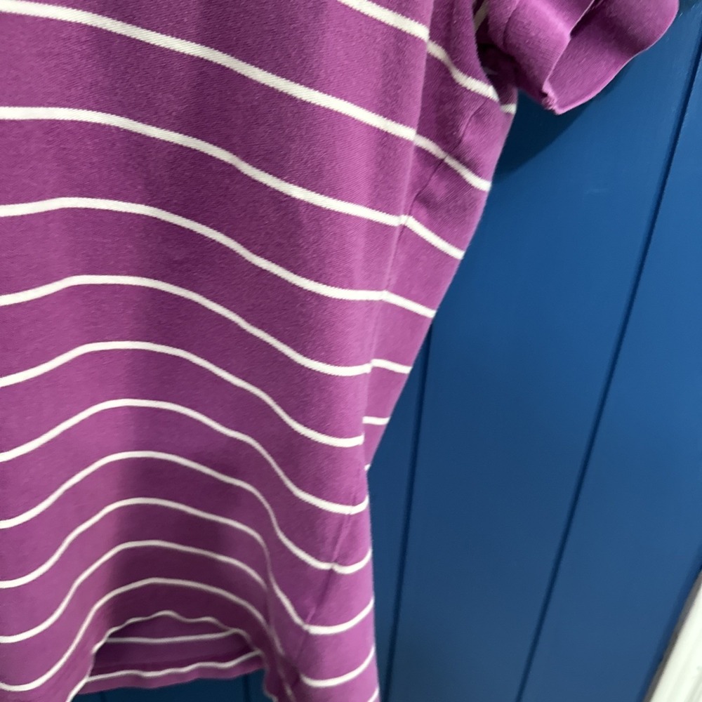 Tommy Hilfiger Women's Purple Striped Polo L - Picture 5 of 8